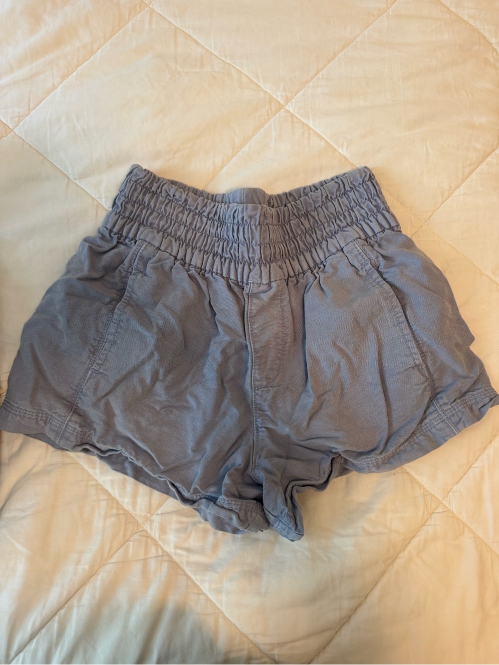 aerie Smocked-Waist Lavender Athletic Shorts